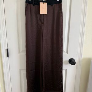 NWT La Ligne Gemma in Chocolate Brown Trousers SZ 2